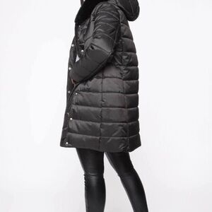 Fashion Nova Black Quilted Hooded Jacket